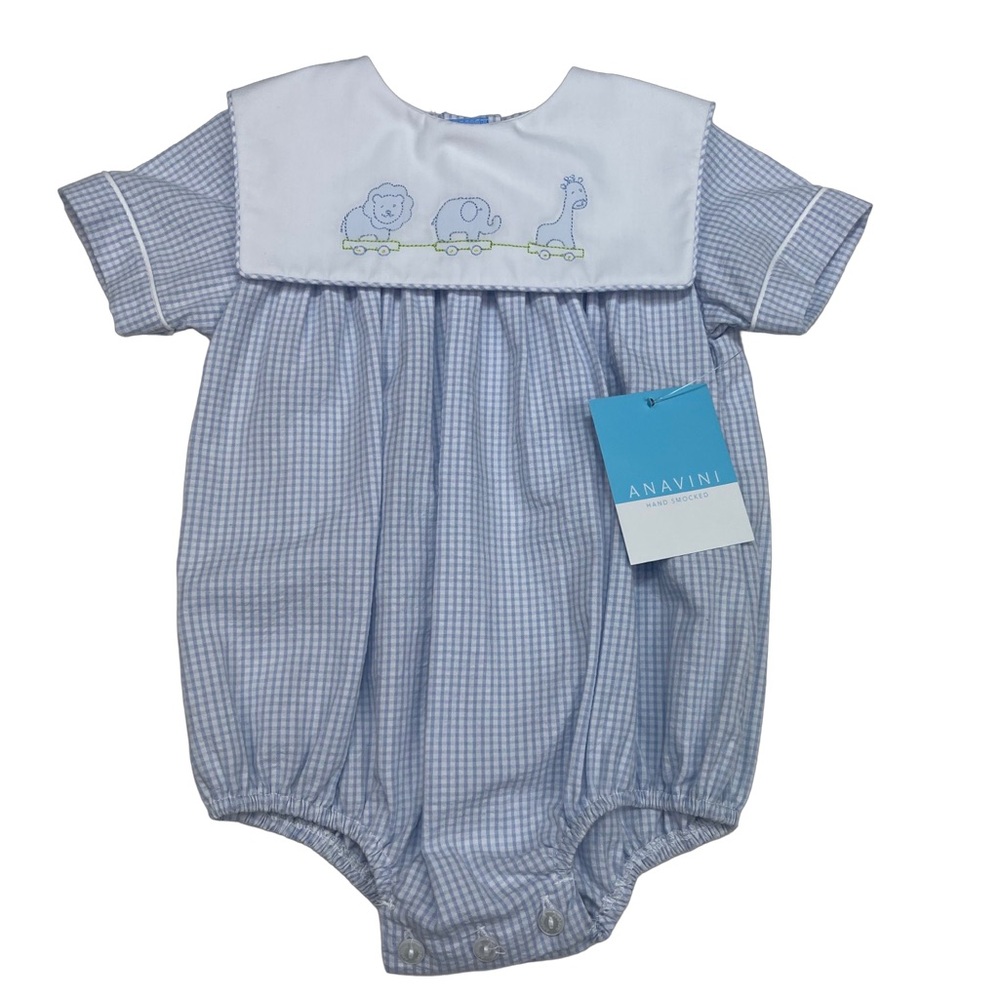 Blue Gingham Kids One Piece